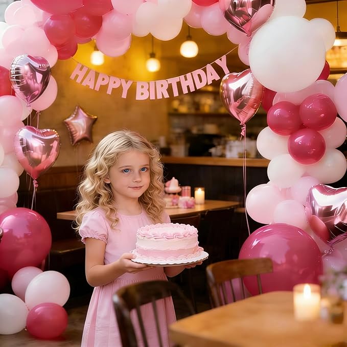 320 Pcs White Light Pink Hot Pink 12 Inch Latex Bulk Balloons for Birthdays Weddings Party Decorations