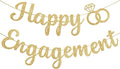 Happy Engagement Banner, Engagement Party Decorations, Engaged Banner Sign for proposal Wedding Decor Bridal Shower Bachelorette Party Decorations