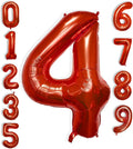 40 Inch Large Red Number Celebration and Decoration Balloon for Birthday Parties, Graduations, Anniversaries, Weddings, Photo Shoots, Special Events - Helium Foil Mylar (Red Number 4)