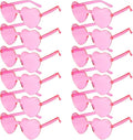 PLULON Heart Sunglasses for Women 5/12/25 Pcs, Heart Glasses Valentine Day Rimless Shaped Candy Color Fun Glasses Party Favor