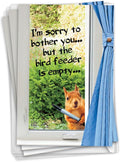 NobleWorks Pack of 3 Funny Birthday Greeting Cards with Envelopes (1 Design, 3 Each) Empty Bird Feeder C2561BDG-C3x1