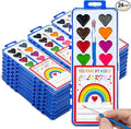 Valentines Day Gifts for Kids, 24 Pack Watercolor Paint Set with Paintbrush for Kids, Prizes Exchange Gifts Valentines Party Favors for Preschool Classroom School