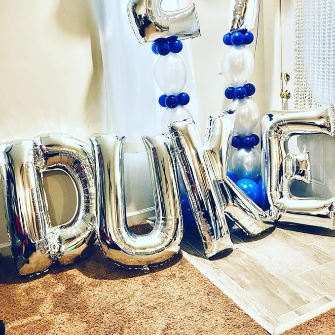 Silver Letter U Balloons 40 inch Large Alphabet U Balloons Silver Helium Foil Letter Balloon Banner for Birthday Party Anniversary Wedding Decoration