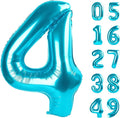 40 Inch Blue Large Number 4 Birthday Balloon, Giant Number Four 14 24 34 40 44 Balloons, Blue Foil Mylar Big Balloons for Anniversary Graduation Supplies Decorations
