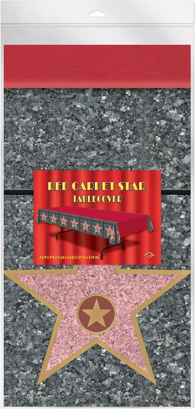 Beistle Red Carpet Star Tablecover