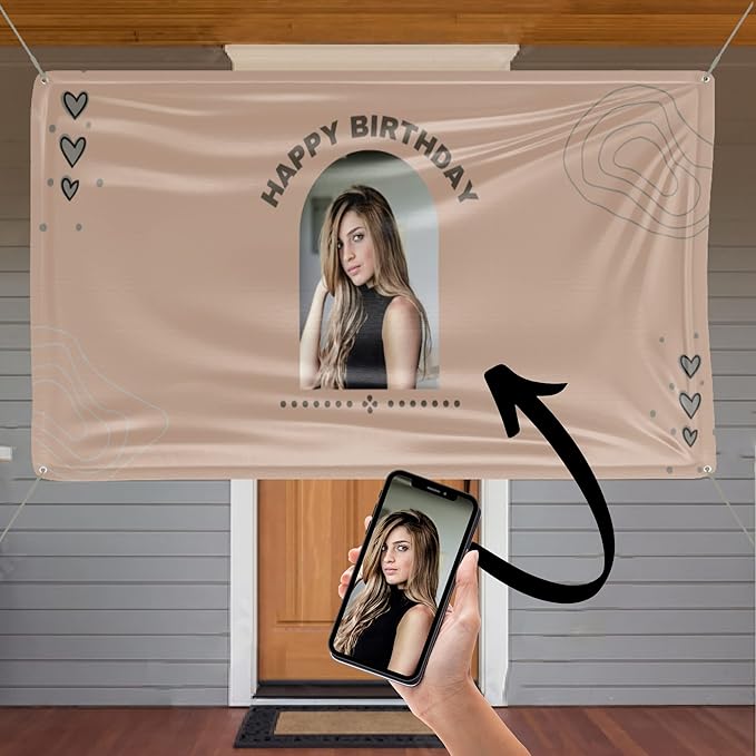 Custom Happy Birthday Vinyl Banner Sign, Personalized Party Backdrop, Gift, and Decoration - From NiceMemoryLLC. (Style-14)
