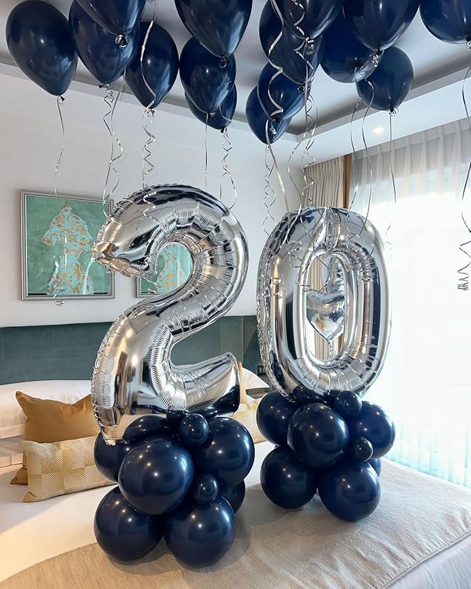 5 Number Balloon 40 Inch, Foil Balloons for Boys And Girls, Silver Number Balloons for 5, 15, 25, 50 Birthday Party Decoration, Anniversary, Wedding, Single Supplies