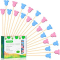 100Pcs Baby Gender Reveal Cocktail Picks Boy or Girl Theme Decor Toothpicks Fruit Sticks Skewers for Appetizer Food Sandwich Charcuterie Board Accessories, Baby Shower Decorations Party Supplies