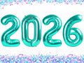 2026 Teal Blue Foil Number Balloons, 2026 Teal Blue Balloon 40 Inch for New Years, Blue Senior 2026 Nye Decor Party Graduations Birthday Supplies