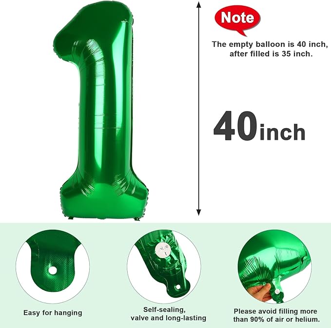 Dark Green Number 27 Balloon, Large Happy 27 Birthday Decoration for Men & Women 2 7 27 72, Foil Number Balloons for Wedding Graduation Celebration Anniversary Supplies