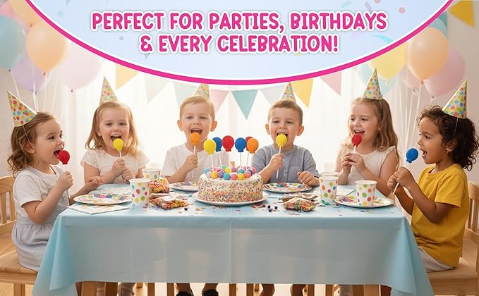 Balloon Lollipops Candy – 24 Individually Wrapped Balloon Shaped Suckers – Birthday Treats – Baby Shower Favors – Colorful Fruit Flavored Lollipops – Kids Party Favor Candy Bulk