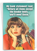 NobleWorks Funny Birthday Greeting Card with 5 x 7 Inch Envelope (1 Card) Bday Bank Statement C11056BDG