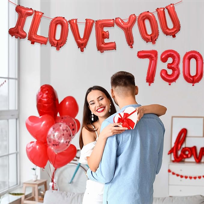 2 Set 20 Pcs Number Balloons 16 Inch Red 0-9 Number Mylar Foil Balloons Red Custom Digital Balloons for Birthday Party Engagement Graduations Anniversary Baby Shower Decor Party Supplies