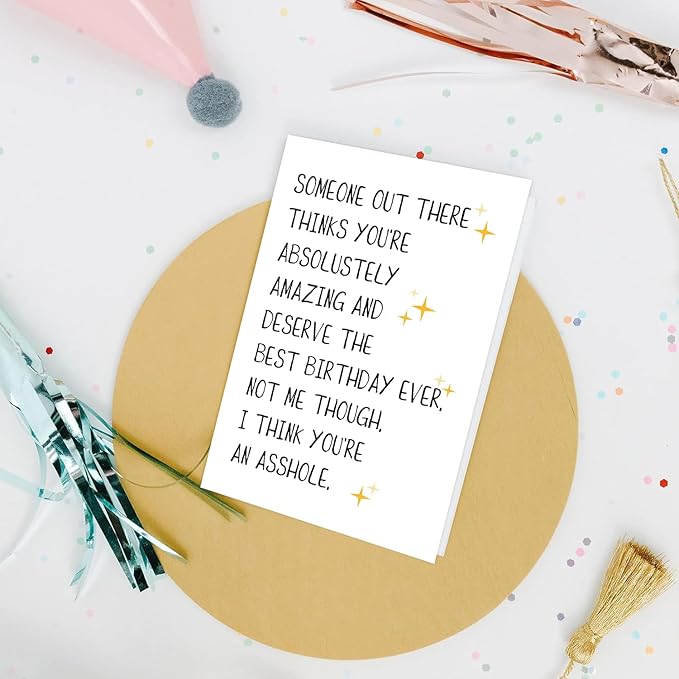 Funny Birthday Card for Men Women, Hilarious Birthday Gifts for Family Friends Coworkers, Cheeky Bday card for Him Her, Black Humor Birthday Card