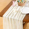 Socomi Ivory White Cheesecloth Table Runner Easter Spring Gauze 120 Inch Rustic Boho Cheese Cloth Runner for Wedding Party Baby Bridal Shower Centerpiece Decoration Holiday Home Decorations