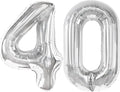 40 Inch Silver Number 40 Digital Balloon,Jumbo Mylar Foil Helium Balloon for 40 Balloons for Birthday Party,Wedding Anniversary Party Decorations