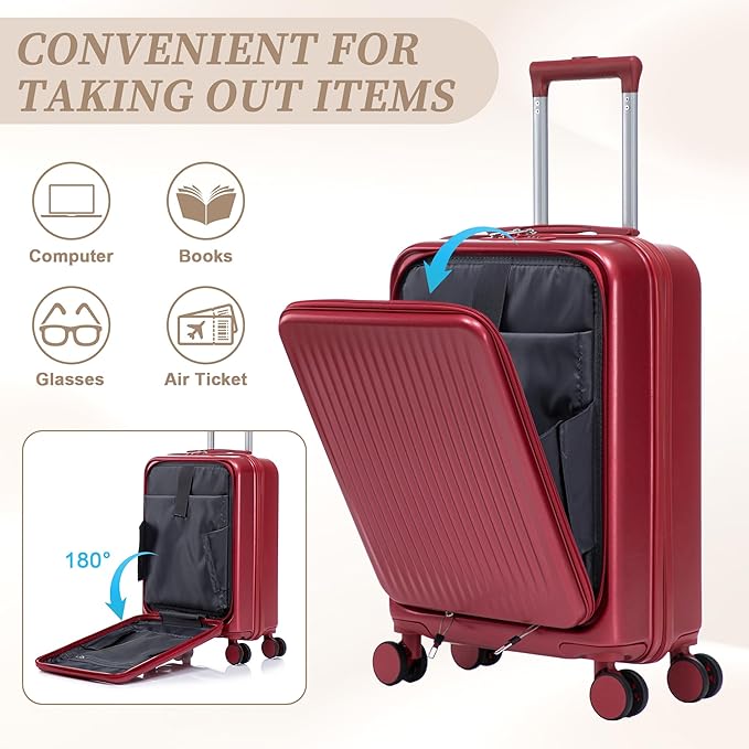 20/14 Inch Hardside Luggage, Lightweight Durable Suitcases with Spinner Wheels