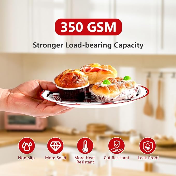 96Pcs Cheerleading Party Supplies Cheerleader and Loudspeaker Plates and Napkins Red Black White Cheerleader Tableware Set for Team Cheer Sports Gymnastics Birthday Party Supplies，Serves 24