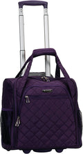 Rockland Melrose Upright Wheeled Underseater Carry-On Luggage, Purple