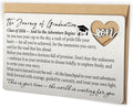 Class of 2026 Graduation Wallet Card for Son from Mom, Laser-Engraved Stainless Steel Insert with Heart Cutout, Inspirational Postcard Keepsake, Graduation Gift for Him College High School QBK12