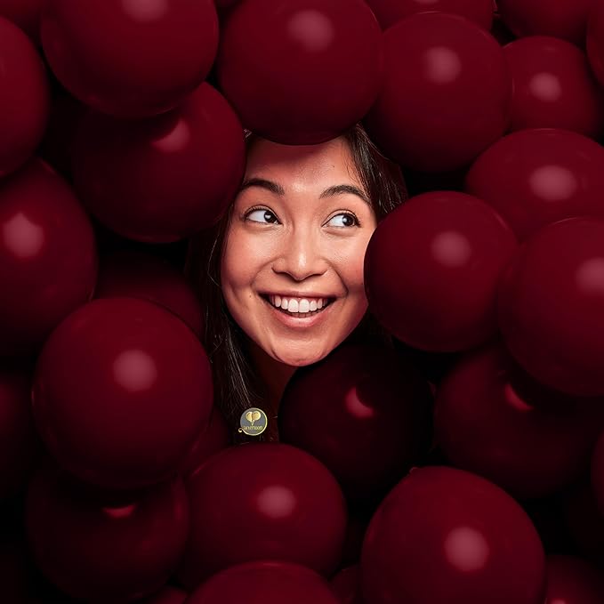 AFTERLOON® Biodegradable Mini Balloons 100 pcs Ruby Red 5 Inch, Matte Color Thickened Extra Strong Latex Helium Float, Baby Shower Gender Reveal Garland Arch Wedding Birthday Party Decorations