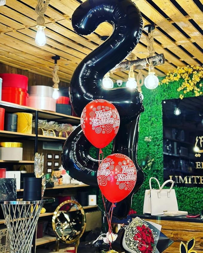 Black Number 14 Balloon 40 inch, 14 Number Balloons, 14th Black Birthday Decorations, 14 Year Old Girls Boys Party Supplies