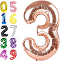 Numbers Balloon 40 Inch, 3 Year Old Birthday Decorations Girl, Rose Gold Number 3 Ballon for 3, 13, 23, 30 Celebration, Boy and Girl Birthday, Wedding, Anniversary Decor