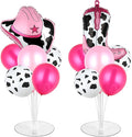 Cowgirl Party Balloons Stand Kit 2 Sets with Cowboy Hat and Cowboy Boots Foil Balloons Centerpieces for Tables Western Party Pink Balloon for Baby Shower Western Cowgirl Theme Birthday Decorations