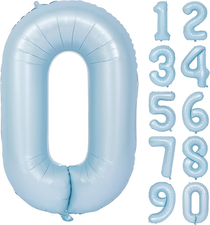 40 In Matte Blue Number Balloons Helium Foil Mylar Balloon Birthday Party banquet Decoration Digital 0