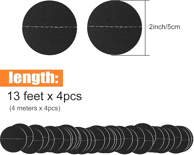 MIAHART 52 Feet Circle Garlands Black Circle Dots Paper Garland Circle Hanging Banner for Birthday Graduation Halloween Party Decorations