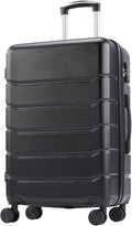 NEWBULIG 28 Inch Carry on Luggage, Lightweight Expandable Rolling Suit Case with TSA Lock, Hard Shell ABS Suitcase with Double Spinner Wheels, Black