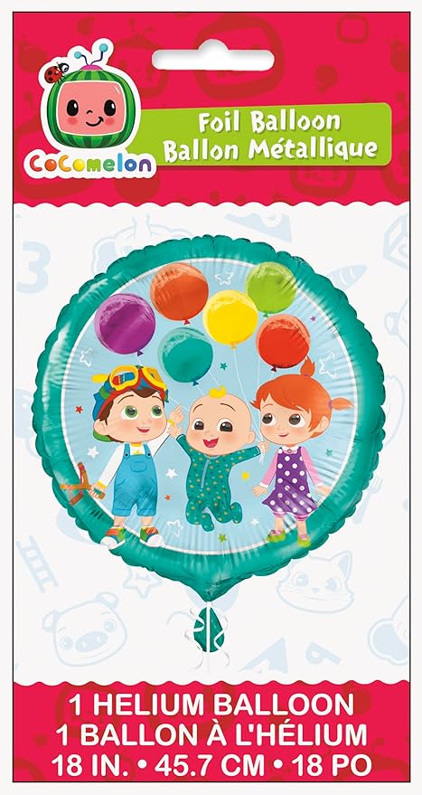 Cocomelon Balloons - Cocomelon Birthday Decorations - Bundle with 8 Latex and 1 Foil Balloons, Checklist - Party Supplies for 1st or 2nd Birthday