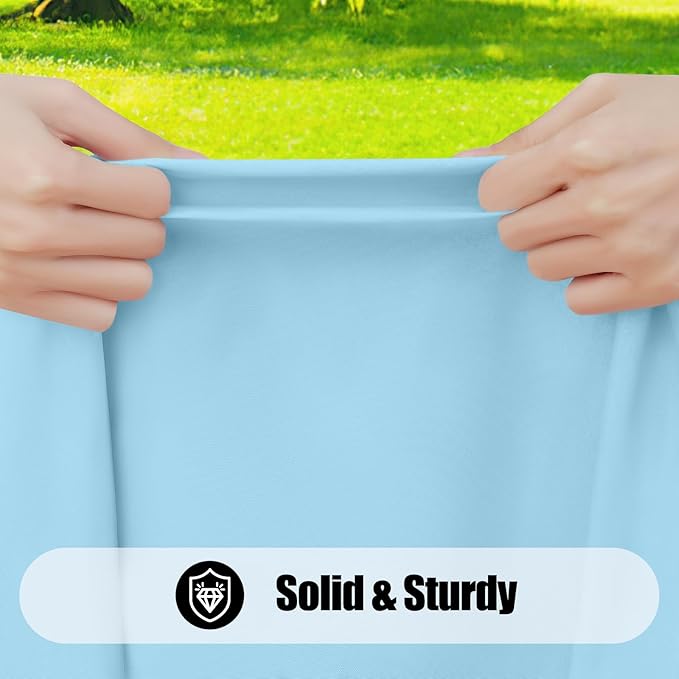 Smiry 2 Pack Rectangle Picnic Table Cloth, Waterproof Elastic Fitted Tablecloths, Washable Polyester Rectangular Patio Table Cover for Camping, Indoor and Outdoor (Light Blue, 30"x48")