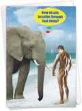 NobleWorks -1 Funny Birthday Card for Men - Inappropriate Grown-Up Humor, Hilarious Birthdays (Buyer Discretion Advised) - Breathe Through that Thing 9982
