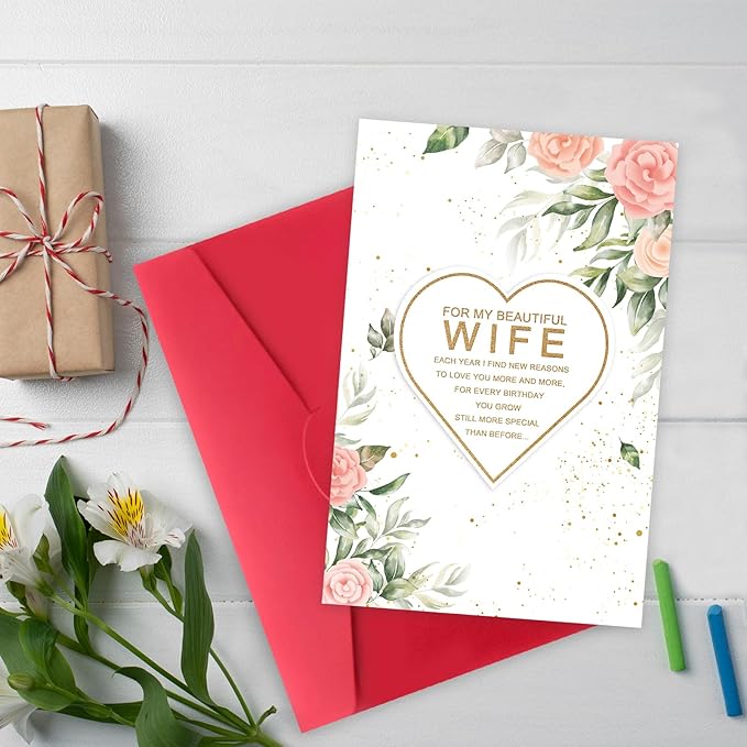 Happy Wife Birthday Card from Husband, Best Birthday Gift Ideas for Her, Funny Birthday Gifts for Wife