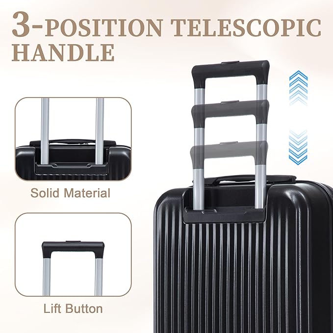 20/14 Inch Hardside Luggage, Lightweight Durable Suitcase with Spinner Wheels