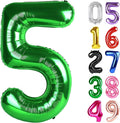 Dark Green Number 5 Balloon 40 Inch, 5th Birthday Party Decorations for Children, Giant 5 Foil Balloon for Party Supplies