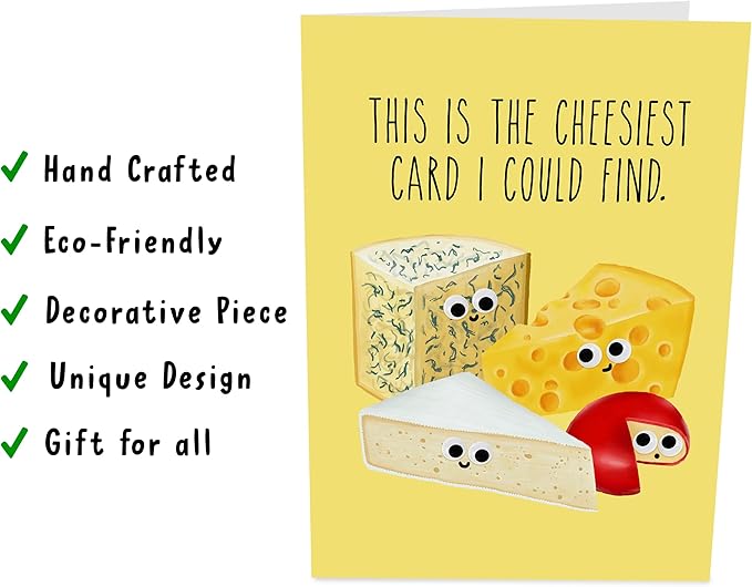 CENTRAL 23 Pop Up Card For Men Women - Cheesiest Card - Pun Funny Cute 3D Cards - Valentines Day Card For Wife Husband - Anniversary Birthday Mothers Day Father's Day - Gifts For Him Her Friends
