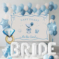 Last Toast on the Coast Bachelorette Decorations Blue bridal shower Blue Balloon Garland Kit with Backdrop Huge 40 inch BRIDE letter Diamond Ring balloons for Hen Party Wedding Engagement supplies