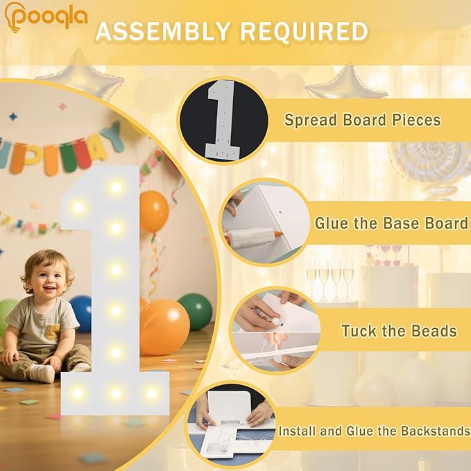 Pooqla 2.4FT Light Up Numbers for 17 Year Old Boy Girl Gifts, Marquee Numbers 2.4 Feet Tall Party Decor for Her Him, Mosaic Big Sign for 17th Birthday Decoration Backdrop, Warm White Large Number 17