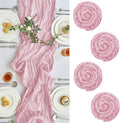 IVAPUPU 4 Pcs Cheesecloth Table Runner - 10ft Pink Easter Spring Boho Gauze Cheese Cloth Table Runners for Baby Shower Decoration Wedding Party Summer Garden Farmhouse Decor