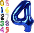 Number 4 Balloons, 40 Inch Foil 4 Balloons for Birthday Party Decoration, Navy Blue Number 4 Ballon for 4, 14, 24, 40 Celebration, Birthday, Christmas, Anniversary Decor