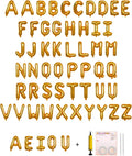 58 PCS Letter Balloons Alphabet Letters 2 Sets A- Z & 1 Sets AEIOU 16 - Inch Mylar Foil Balloons Set for Wedding/Birthdays/Annivs/Grads party Decoration Banner Custom Phrase（kumquat orange）