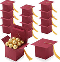 TaoBary 12 Pieces Graduation Candy Box Graduation Decorations Party Gift Boxes Graduate Cap Box Candy Chocolate Cookie Supplies for Ceremony Party(Maroon)
