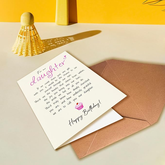 Cute Birthday Cards from Mom and Dad to Daughter, Sweet Poems from Proud Parents to Their Adult Daughters, You Are Our Daughter, (Cherished Forever) with Envelope