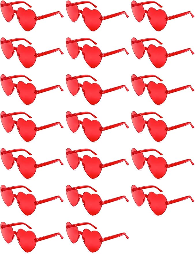 12/20Pcs Heart Shaped Sunglasses for Women, Party Favors Glasses for Wedding, Galentines, Valentines Decorations