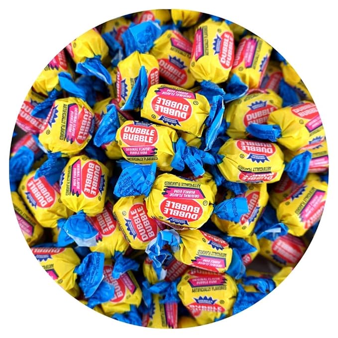 Dubble Original Bubble Gum - 2 Pound Bulk Bag (Approx. 140 Pieces) - Individually Wrapped Gum - The Hampton Popcorn & Candy Company (Original - Pink Gum)