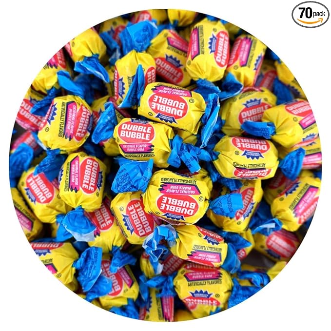 Double Bubble Original Flavored Chewing Gum - 1 Pound Bulk Bag (Approx. 70 Pieces) - Individually Wrapped Gum (Original - Pink Gum)