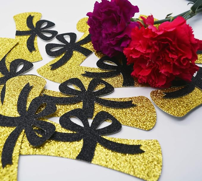 Qttier Diploma Confetti, 12pcs 4 inches Graduation Centerpeices Congrats Grad Party Decorations Graduation Table Decor Class of 2026 High School College Grad Party Supplies (Gold & Black)