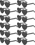 Photect 12 Pair Heart Shaped Sunglasses Neon Color Transparent Heart Glasses for Women Party Favor